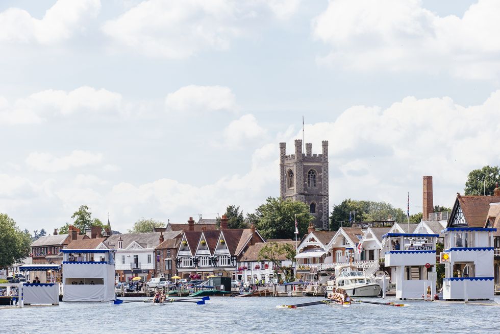 henley royal regatta on the river thames in henley on thames, oxfordshire