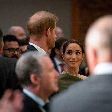 meghan, the duchess of sussex, smiles at prince harry, the duke of sussex games dinner in vancouver on friday, feb 16, 2024 the canadian pressethan cairns
