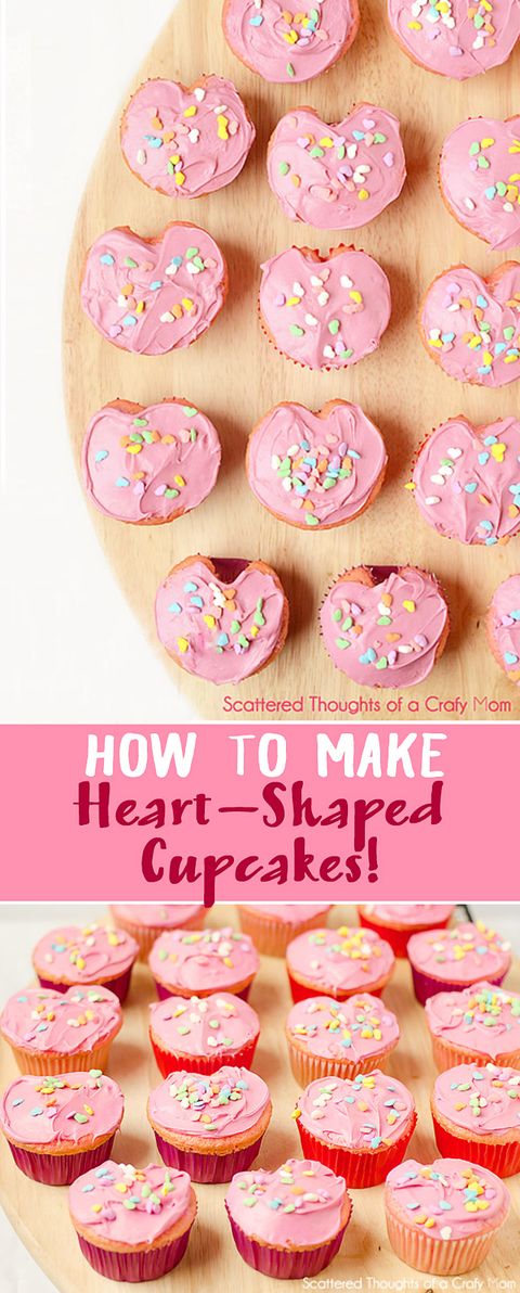 Heart-shaped cupcakes