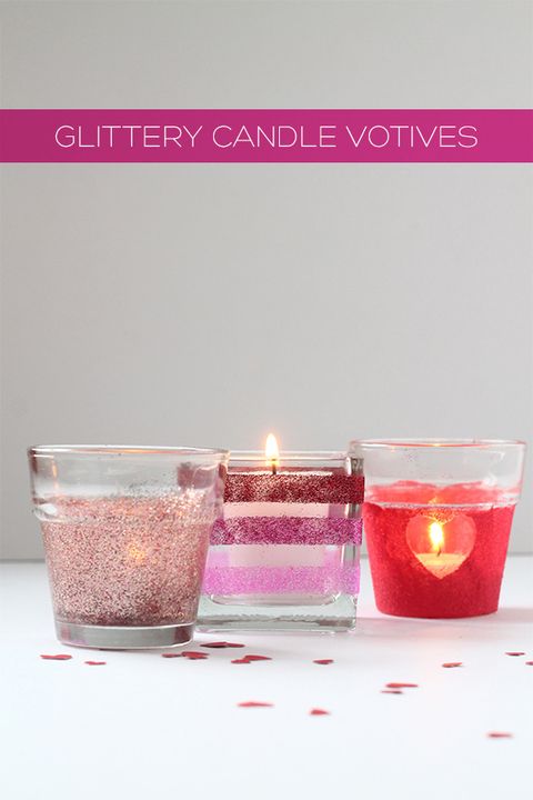 glittery candle votives