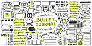 vector set of elements for bullet journal