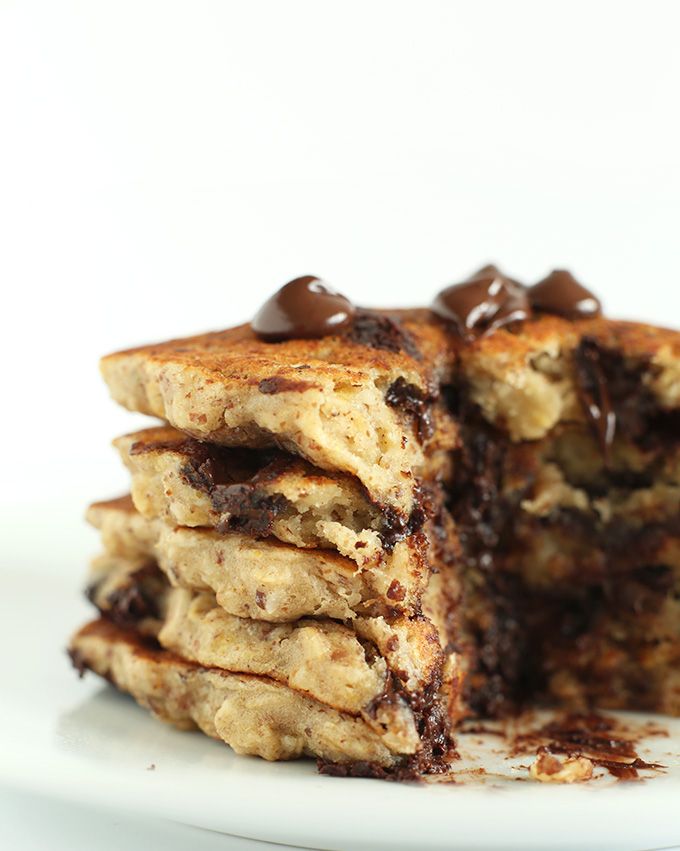 vegan chocolate chip oatmeal cookie pancakes
