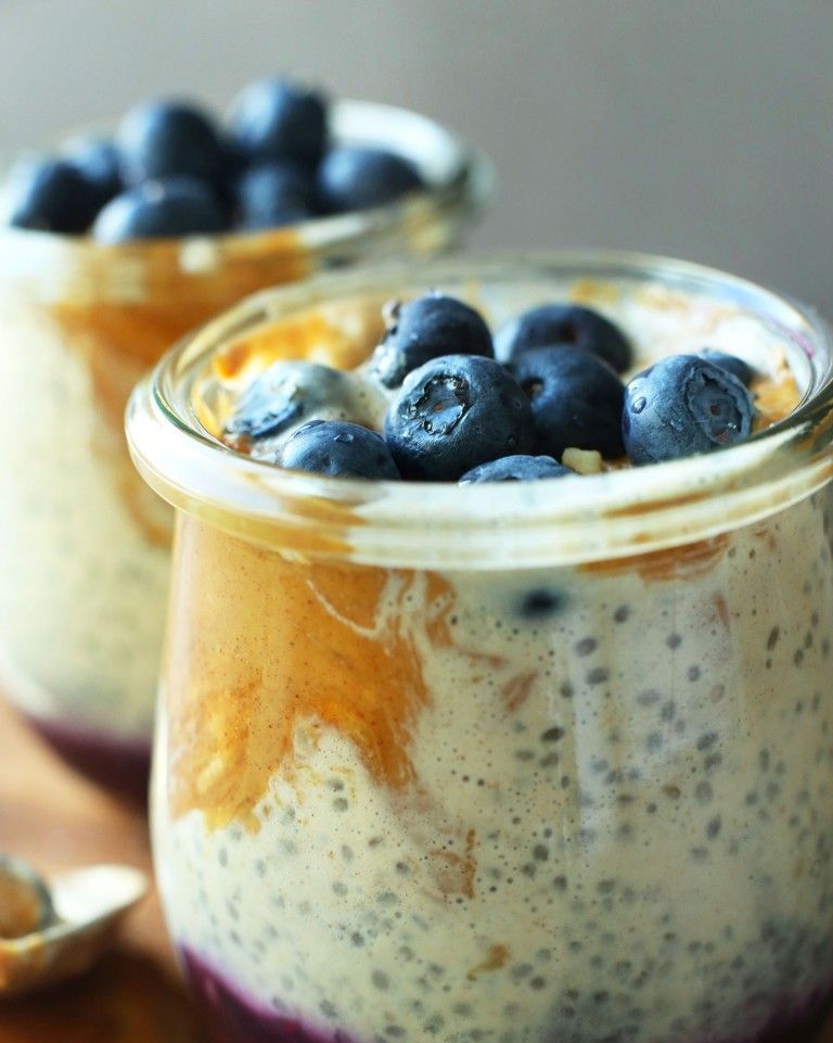 peanut butter and jelly chia pudding