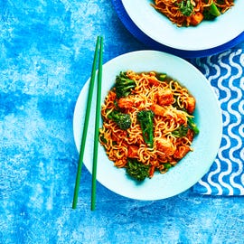 vegan crispy tofu noodles