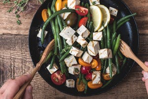 vegan maaltijd met calciumrijke producten