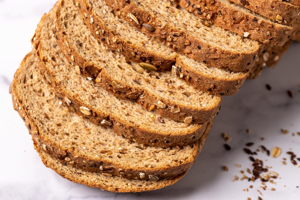 vegan organic 21 grains and seeds sliced bread from above