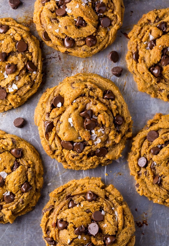 vegan thanksgiving desserts   pumpkin chocolate chip cookies