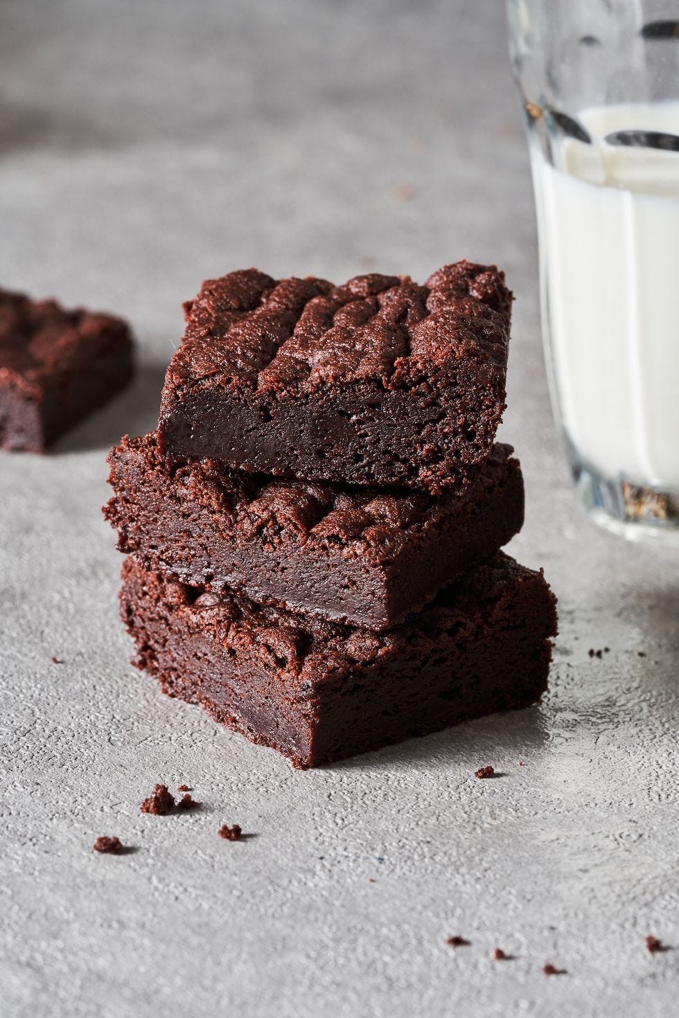 stack of vegan brownies