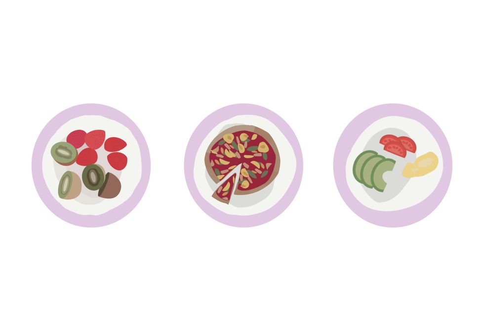 vegetable and fruits food icon set