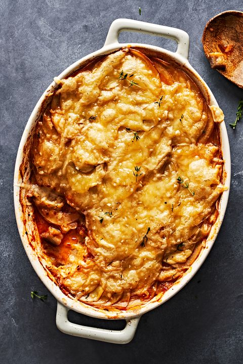 vegetable casserole with squash, eggplant and cheesy potatoes