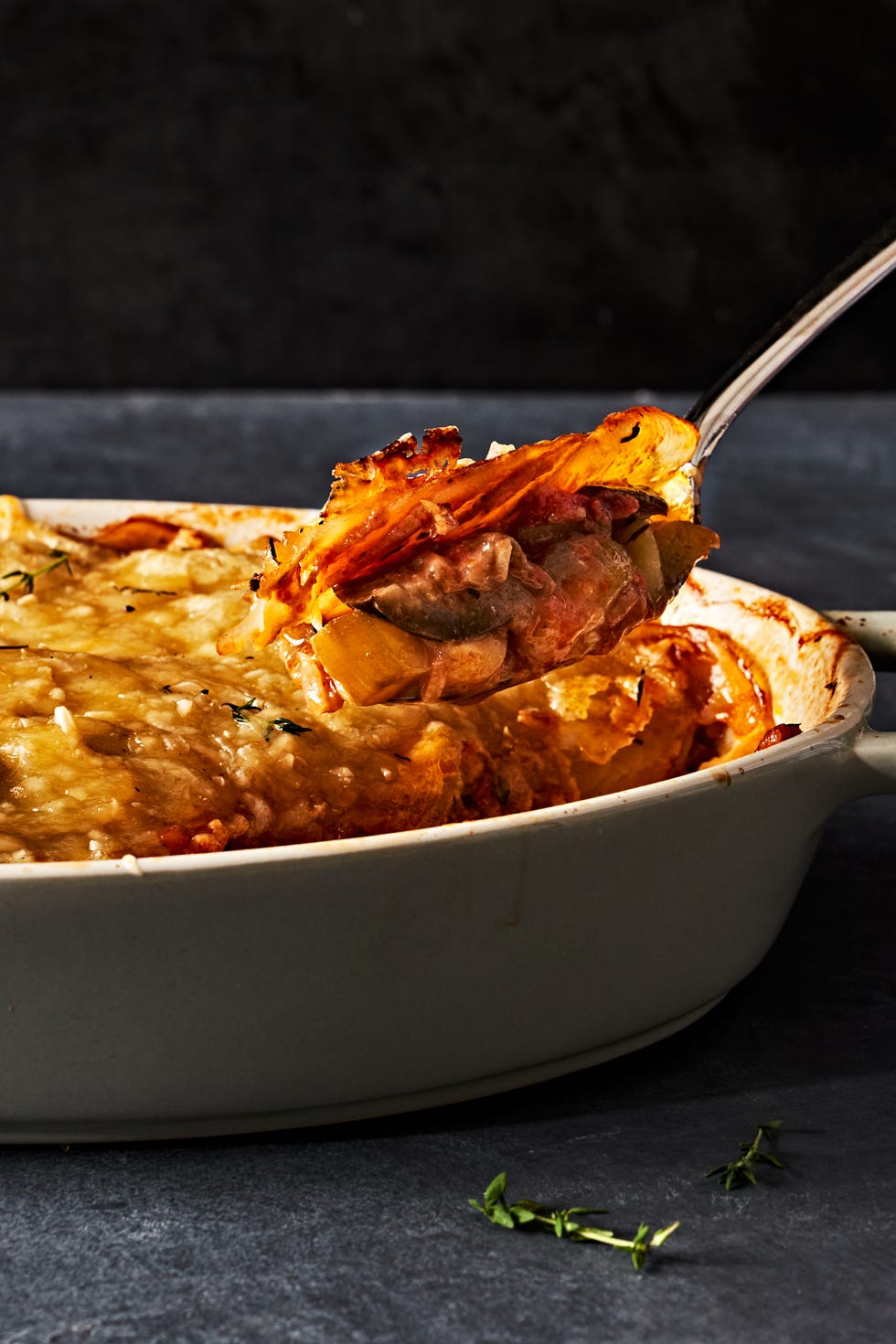 vegetable casserole with squash, eggplant and cheesy potatoes