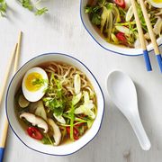 vegetable ramen with mushrooms and bok choy