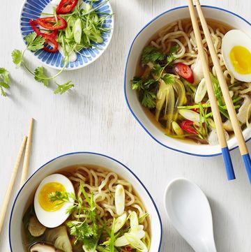 quick miso ramen with poached eggs