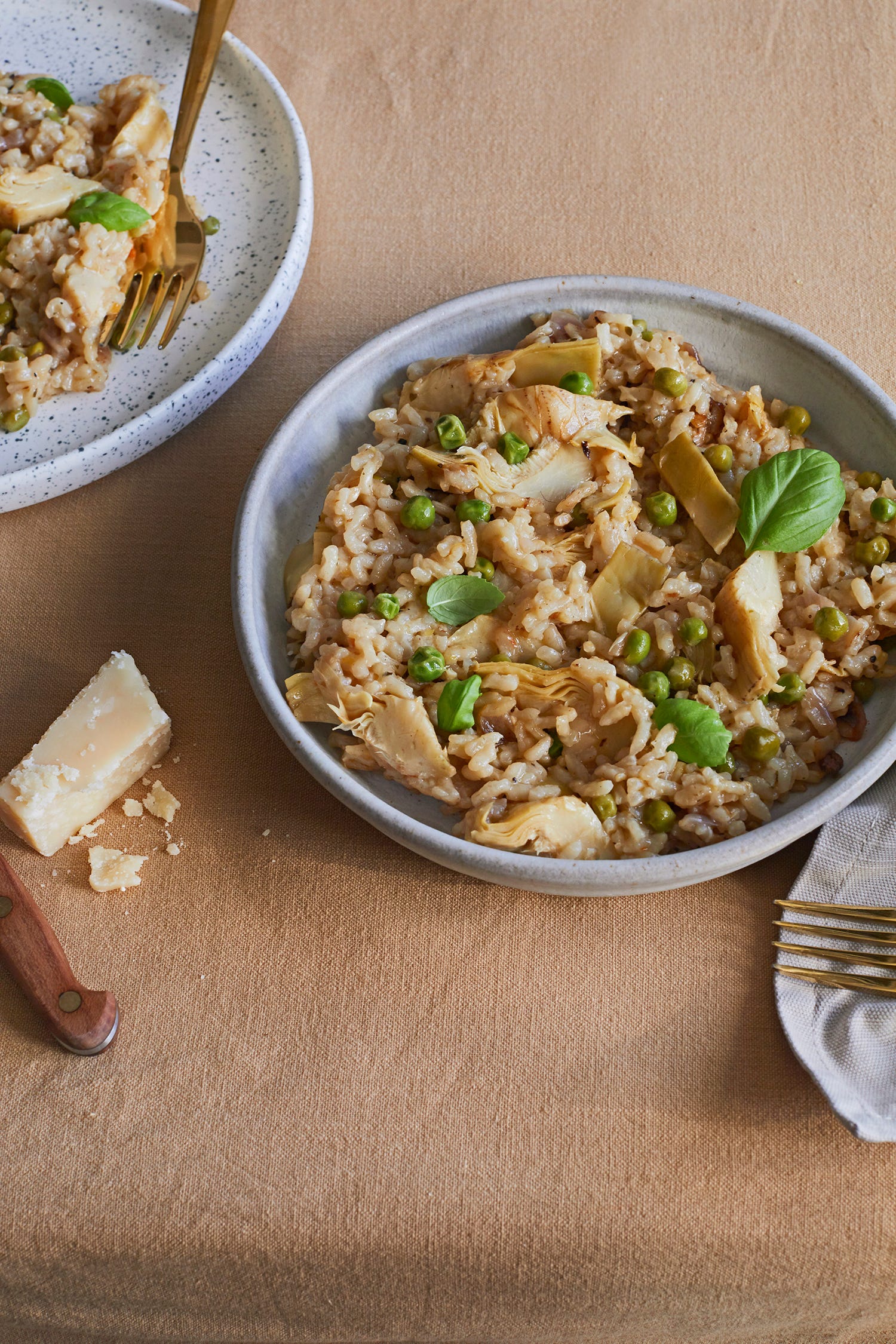 artichoke and pea risotto   vegetable risotto