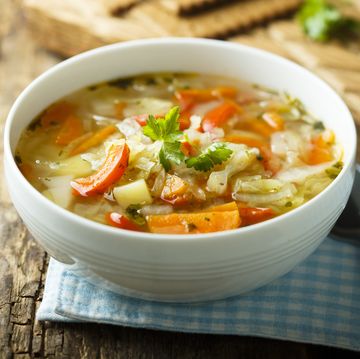 a bowl of vegetable soup