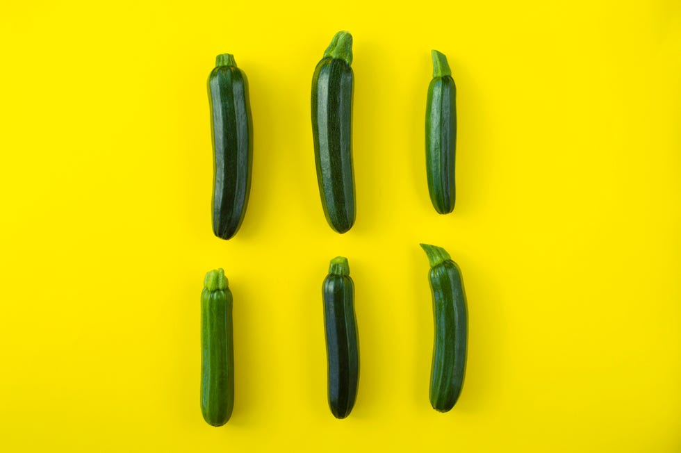 zucchini on yellow background