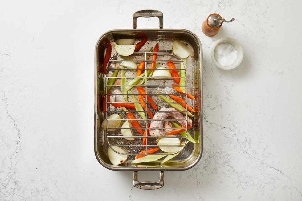 vegetables in roasting pan