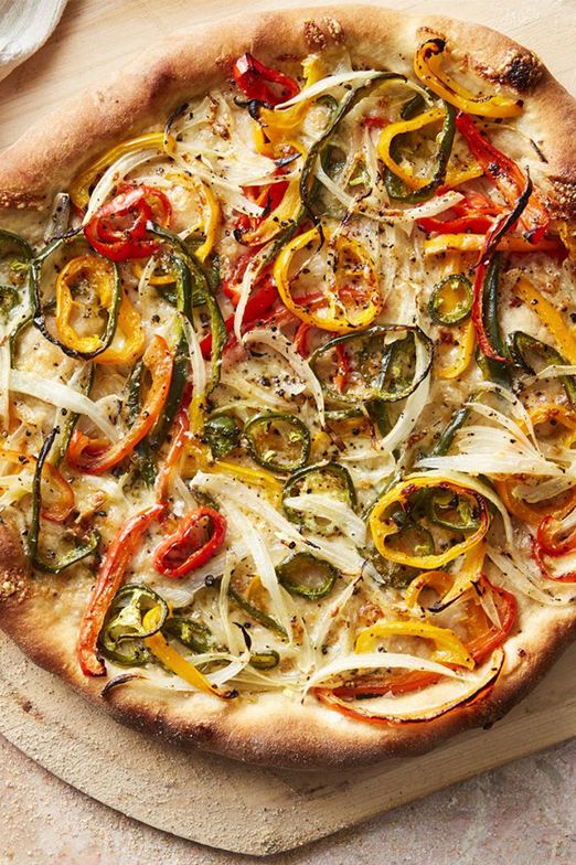 vegetarian recipes hot pepper and onion pizza