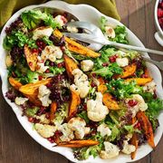 salad with sweet potatoes cauliflower and other veggies