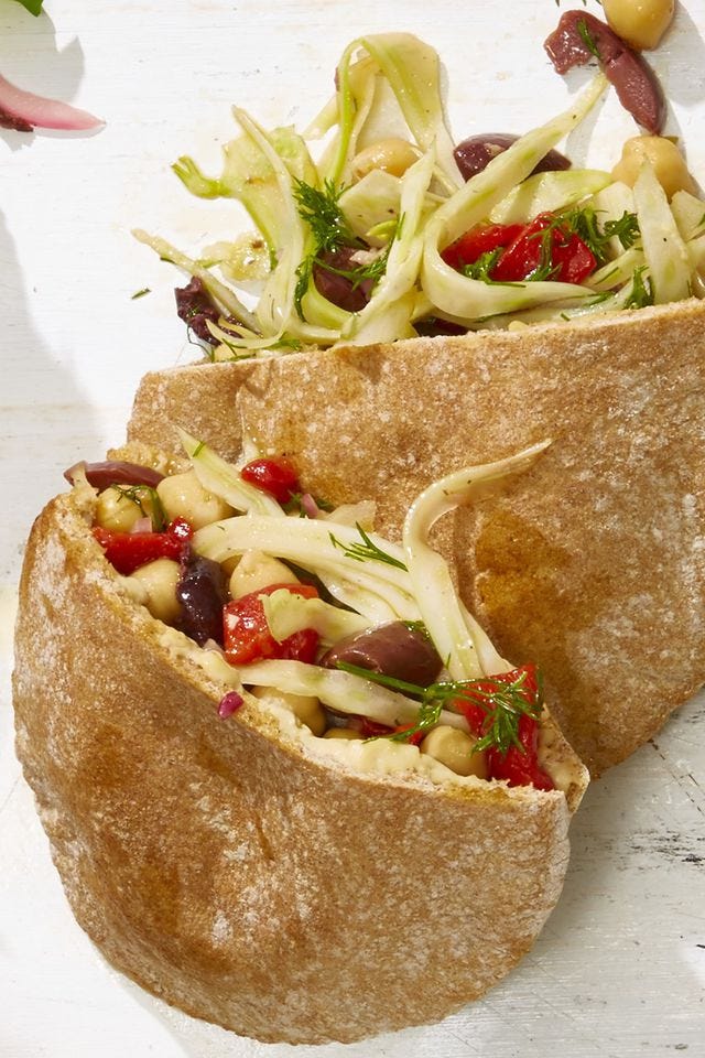 veggie niçoise pita sandwiches