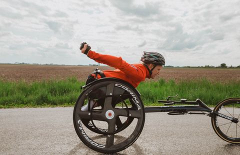 sarah klecker spoke with various elite wheelchair racers to get input to make performance gear specifically designed for wheelchair racing