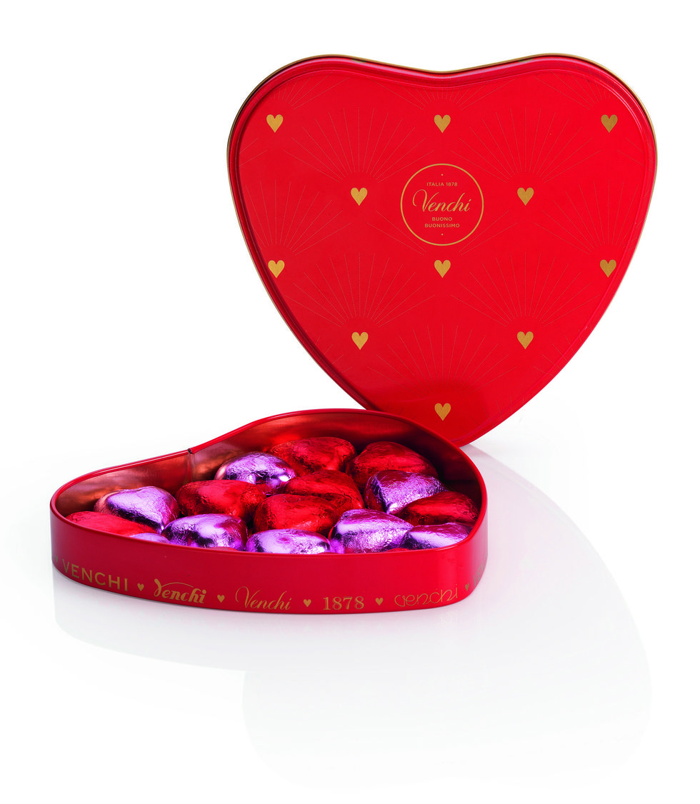 San Valentino: Peluche a forma di cuore con cioccolatini - 250g