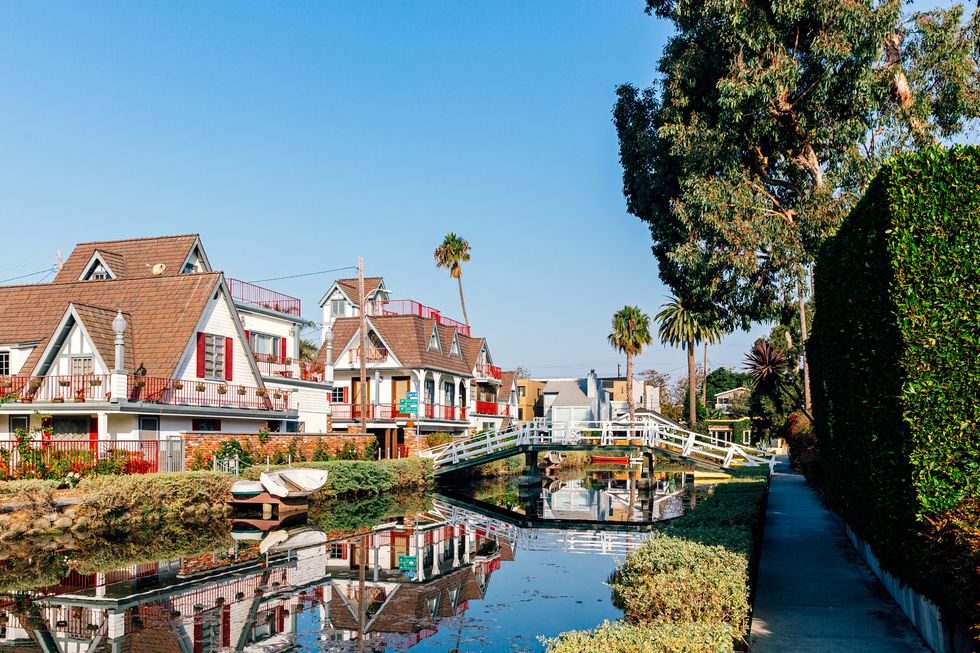 venice canals in los angeles, california, usa