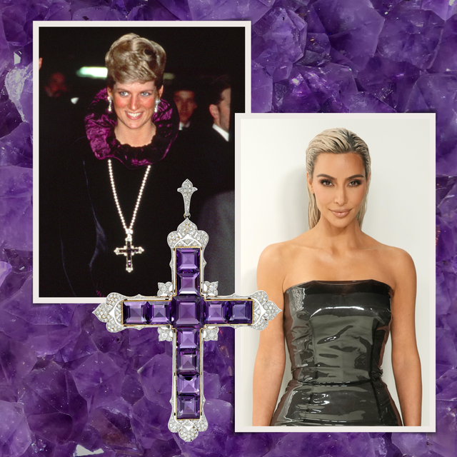 kim kardashian princess diana cross necklace