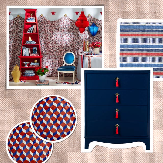 red white and blue home decor