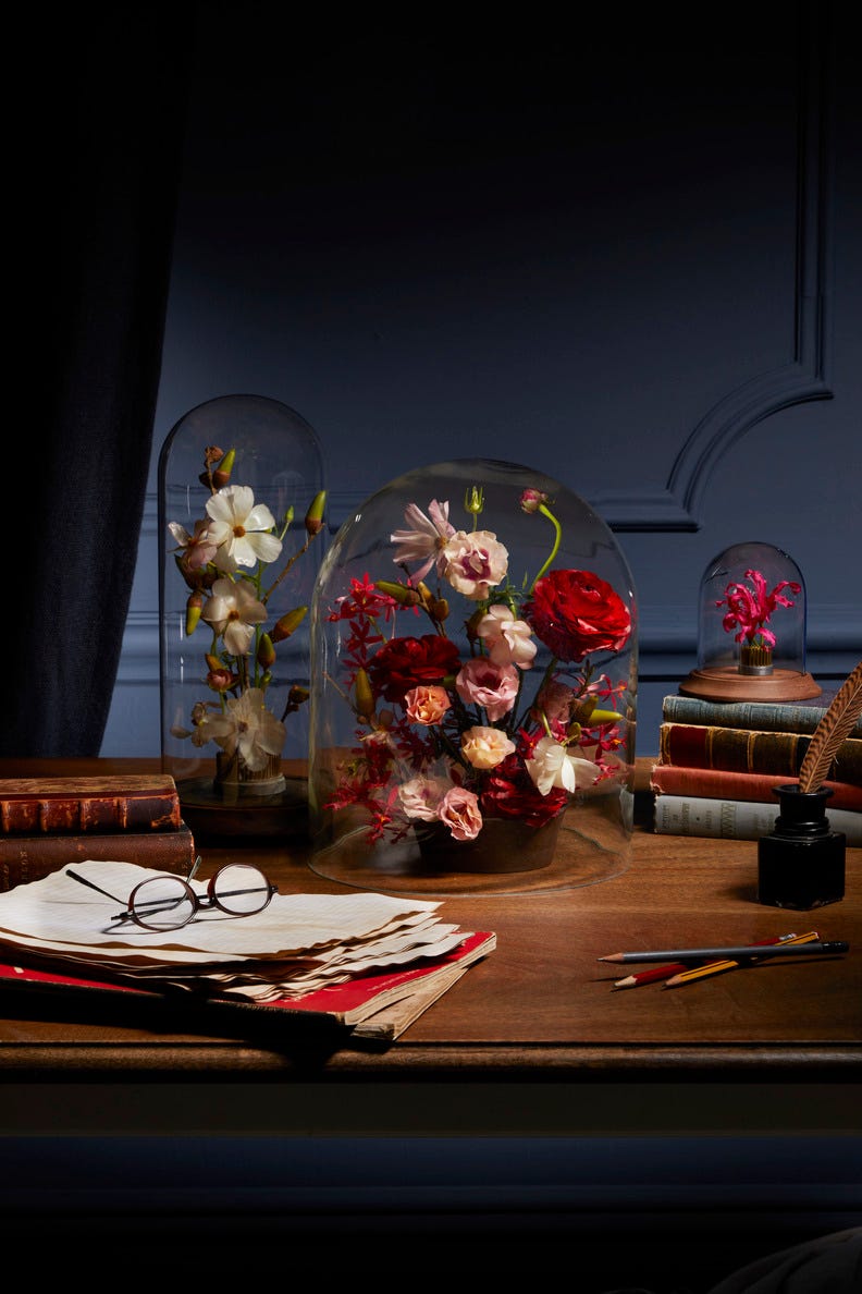 arreglo floral inspirado en la novela la campana de cristal