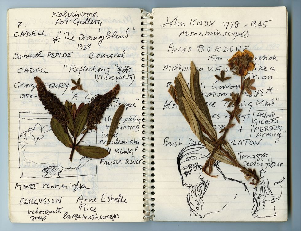 an artist and herbalist, knox leet filled journals with notes, sketches, and even wildflowers during his travels