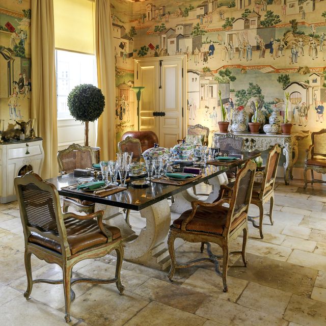 a view of the dining room at chateau du jonchet on january 14, 2017 in cloyes les trois rivières, france