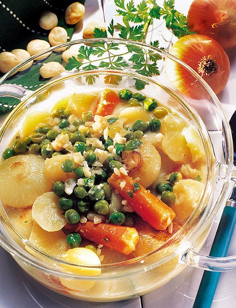verdura con almendras