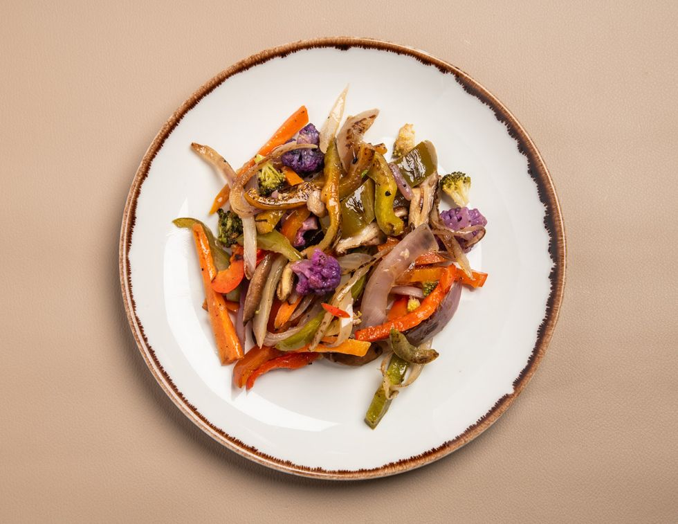 plato de verduras al wok