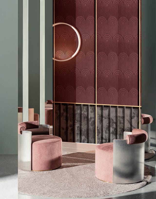 'Vers L'est' wall and deco by Giovanni Pesce
