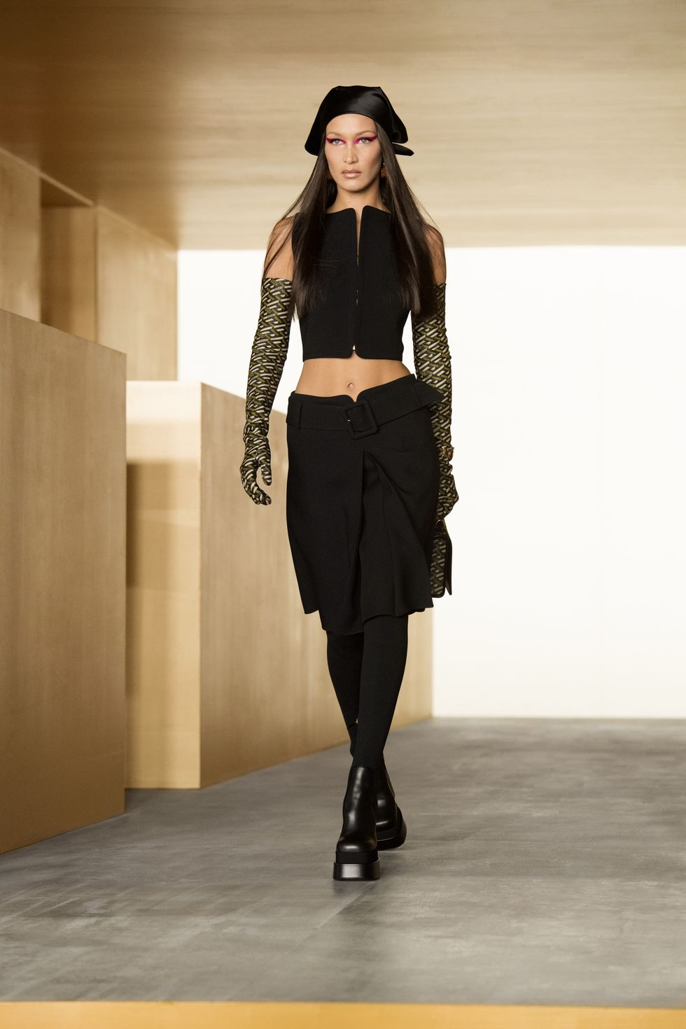 Bella Hadid walks the runway for Versace in Milan