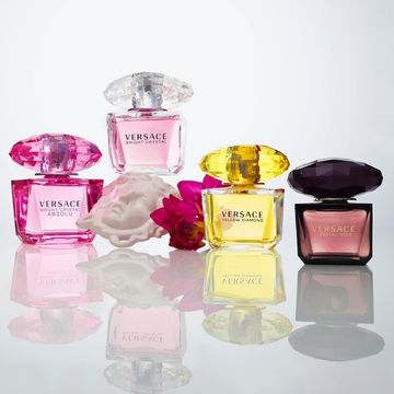 a group of perfume bottles