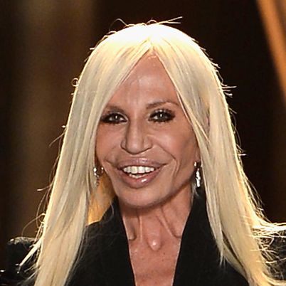 Italian designer Donatella Versace attends the launch of her