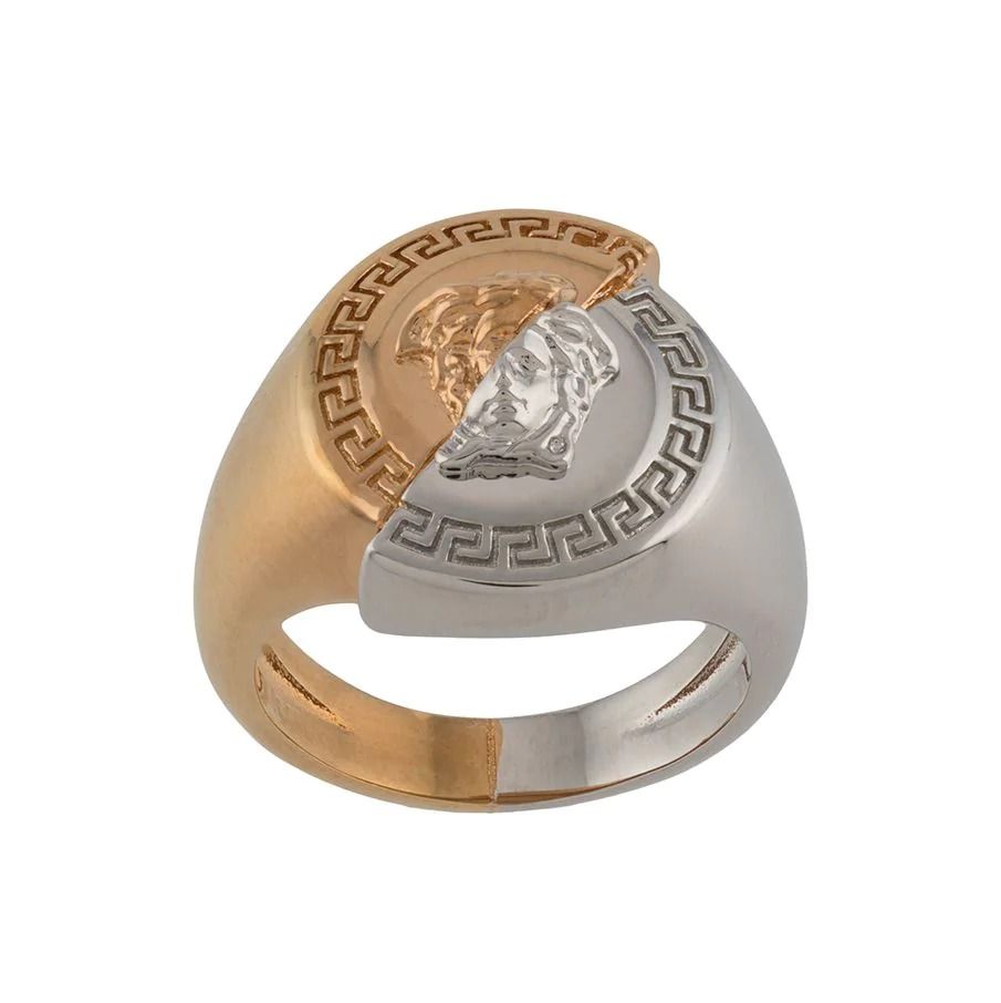 versace金銀雙色梅杜莎造型戒指