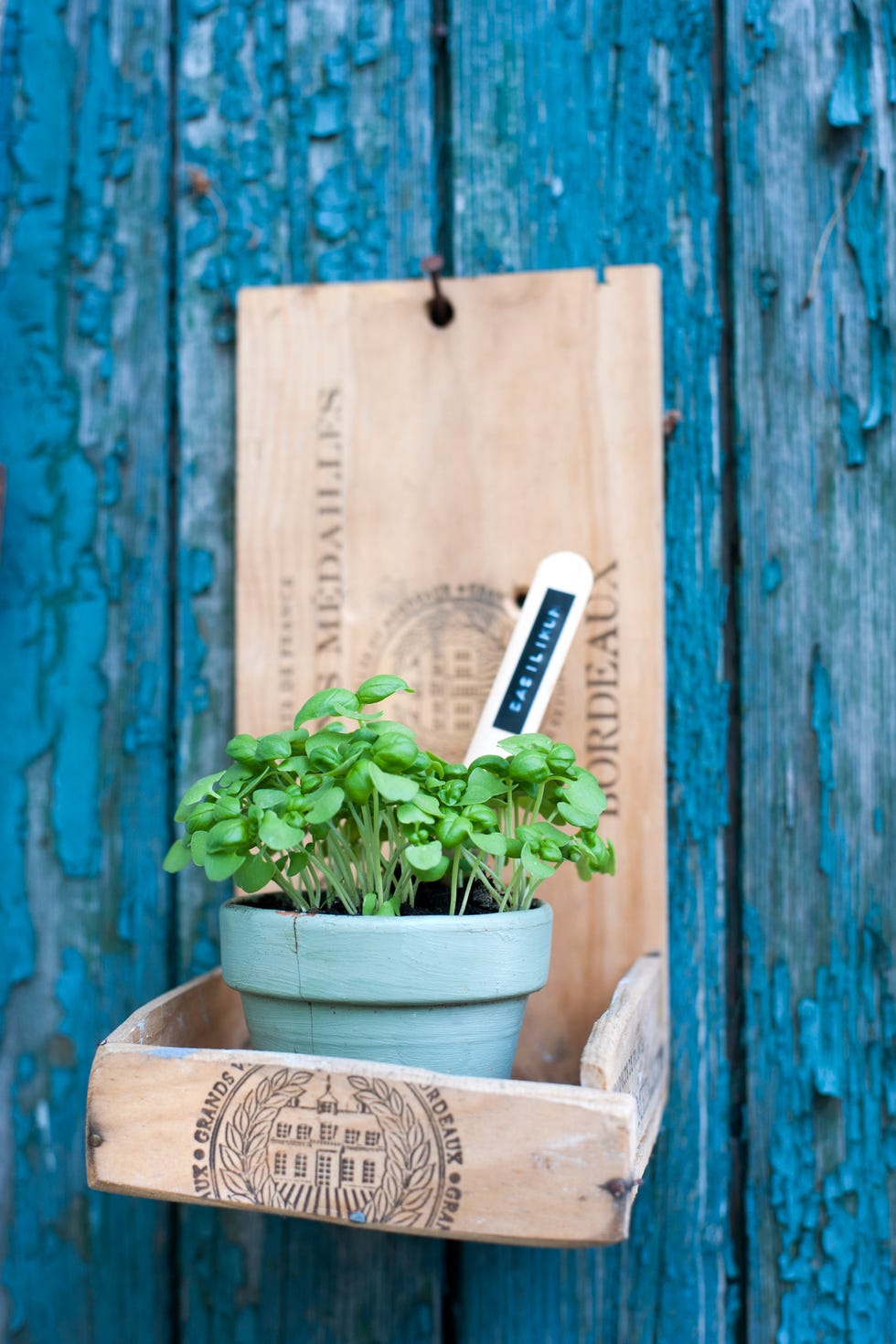 vertical garden ideas wooden box shelf