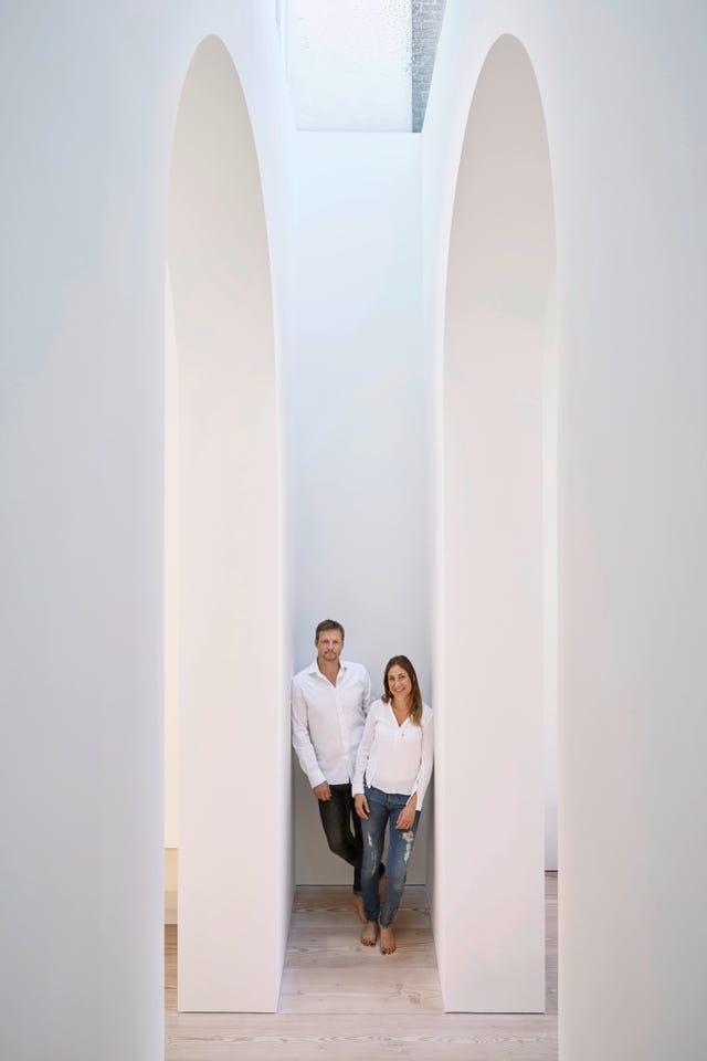 Cassander Verwey and Hanneke Rothbarth owners of a minimalist home in Amsterdam