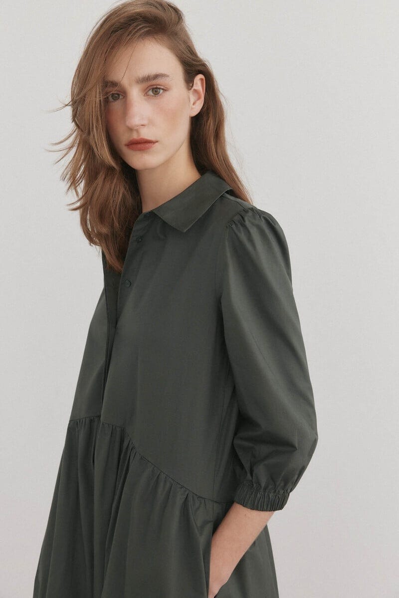 vestido verde camisero de pedro del hierro