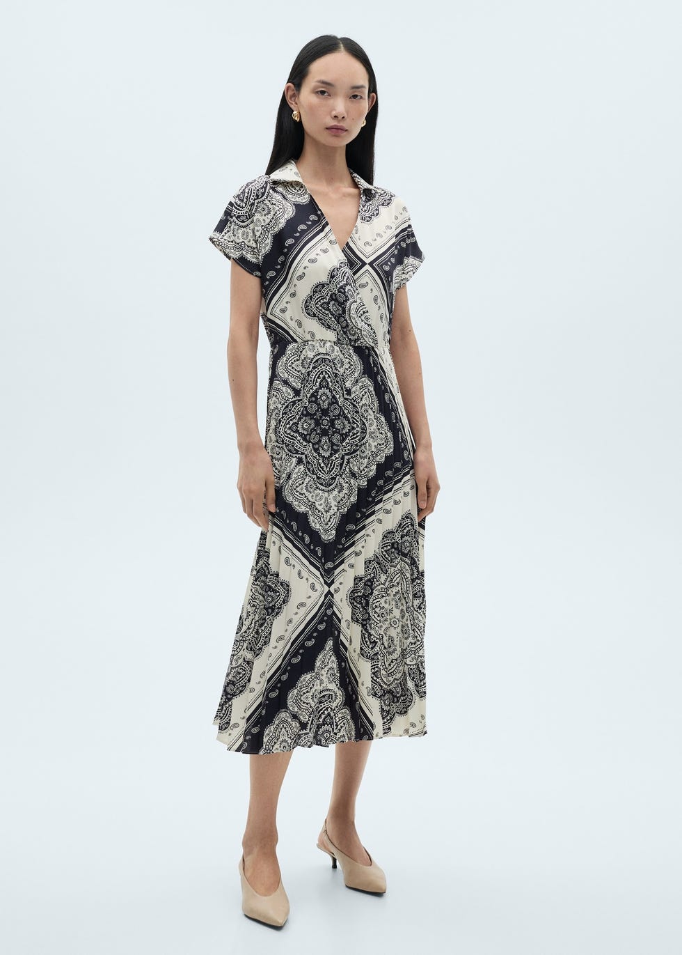 vestido camisero de mango