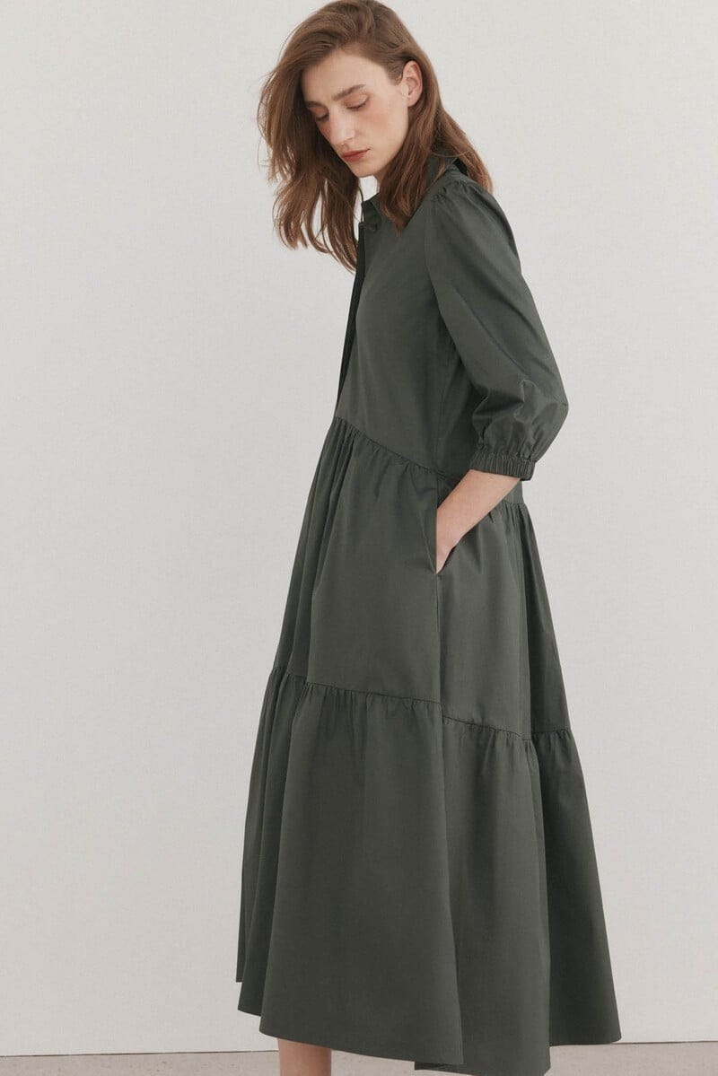 vestido verde camisero de pedro del hierro