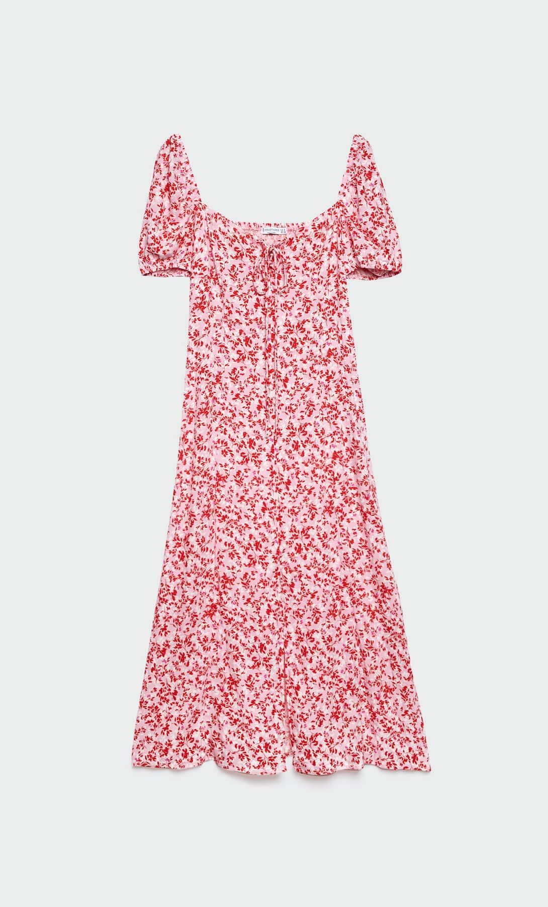 El vestido midi estampado de Stradivarius