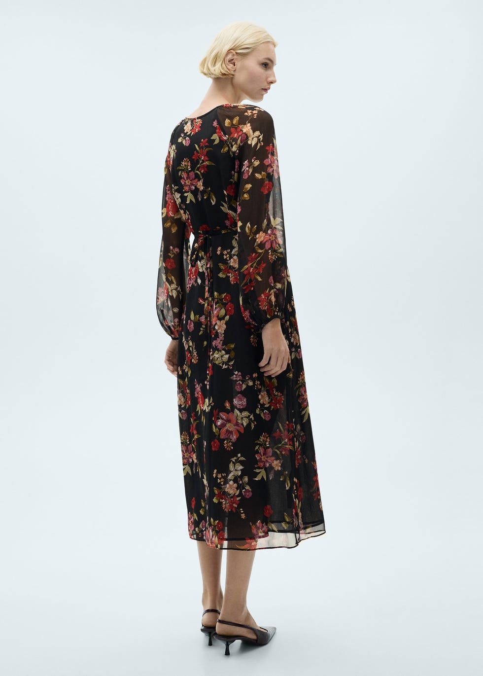 vestido de flores de mango con descuento