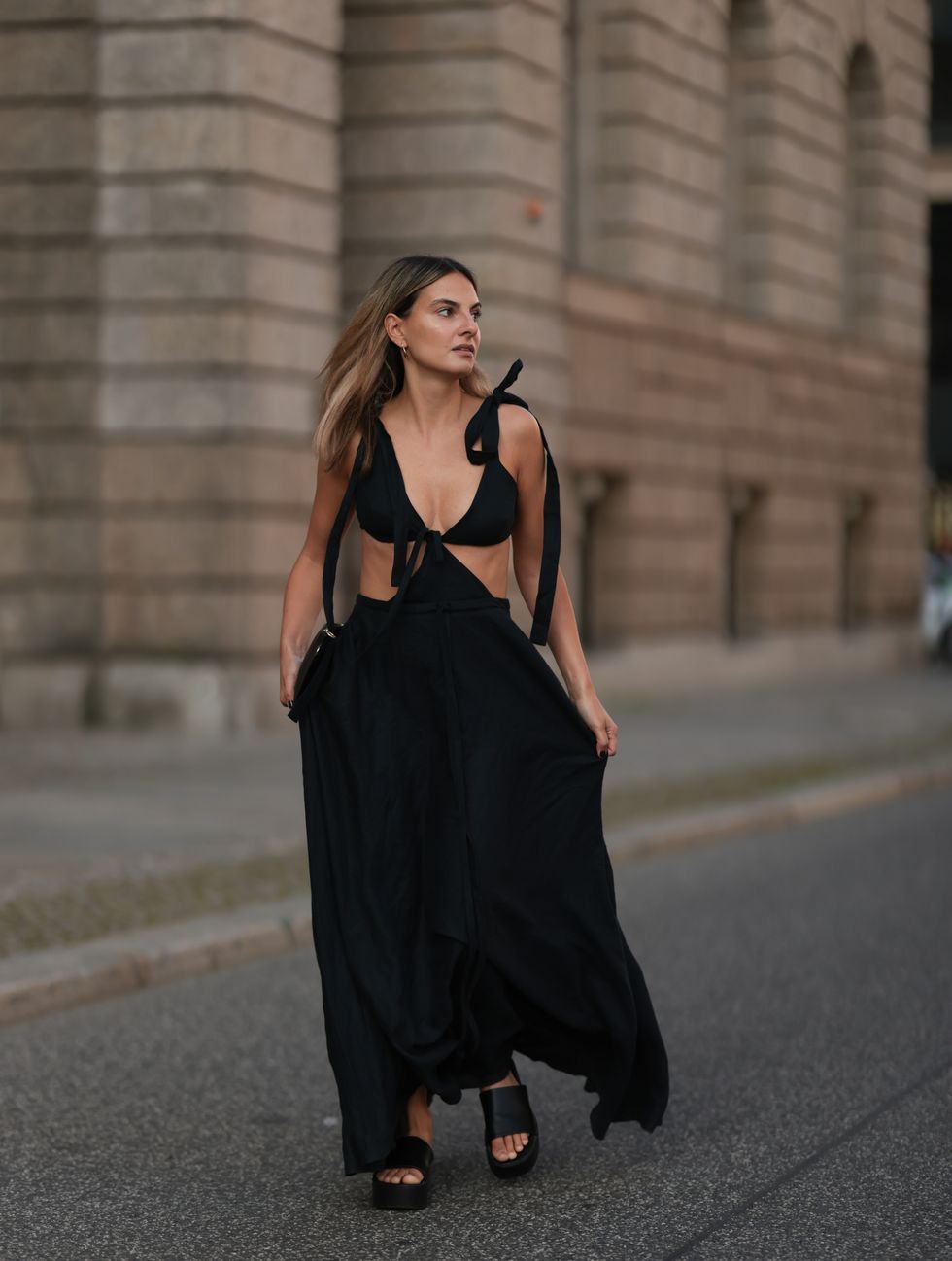 vestidos largos negros verano