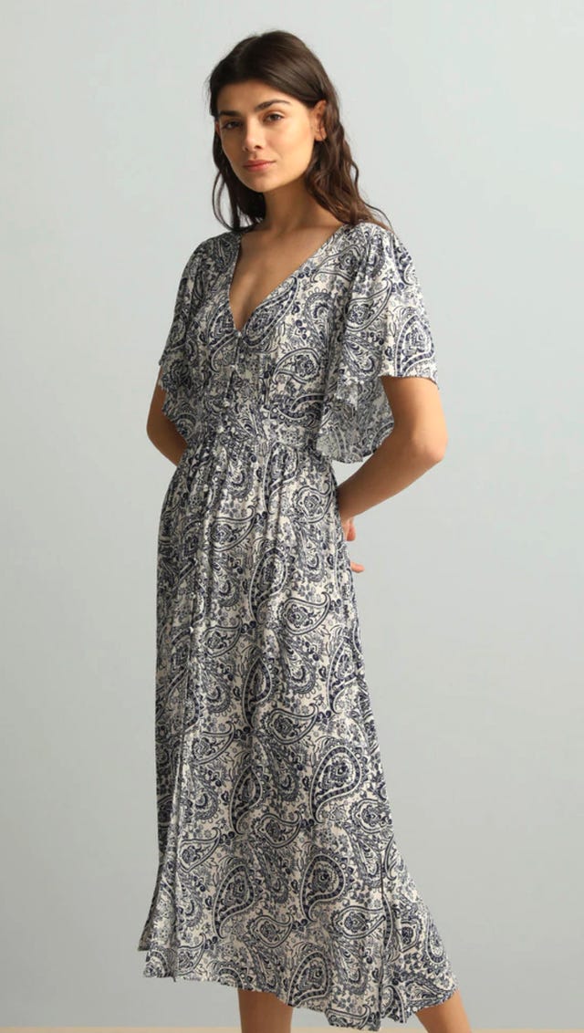 vestido largo estampado