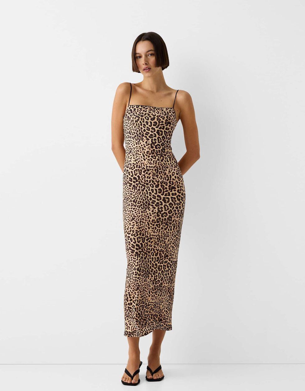 vestido leopardo bershka