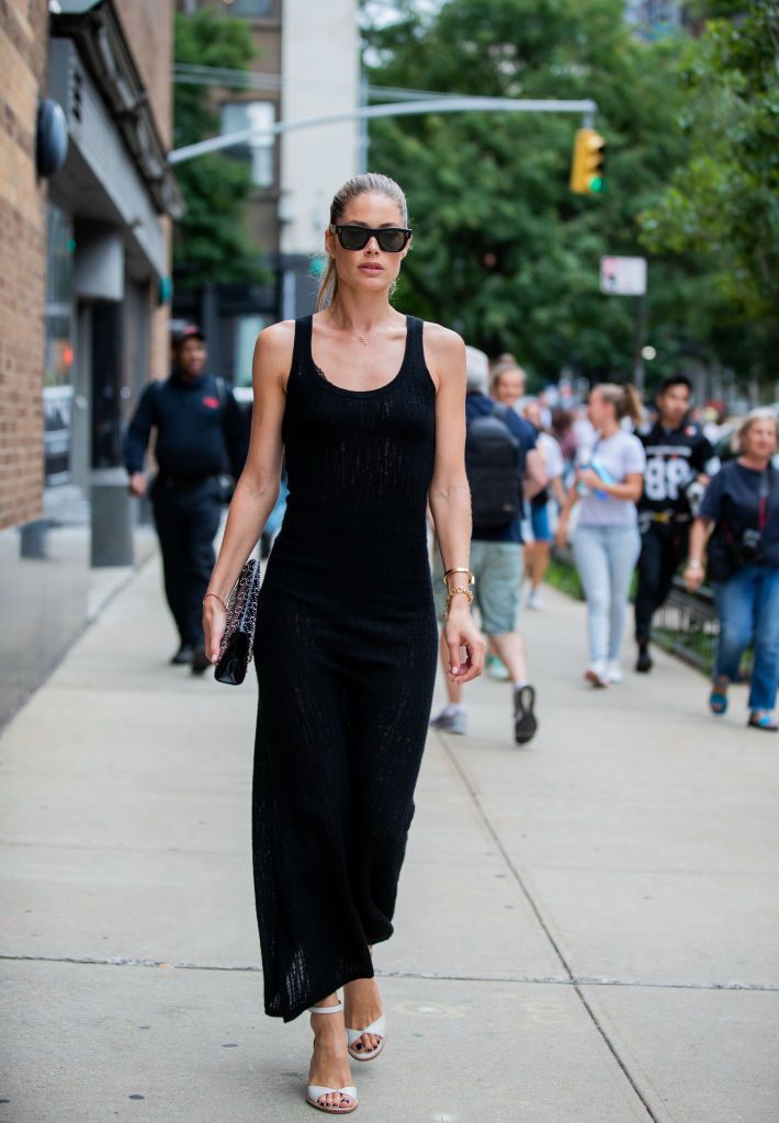 Vestido negro 2024 verano mujer